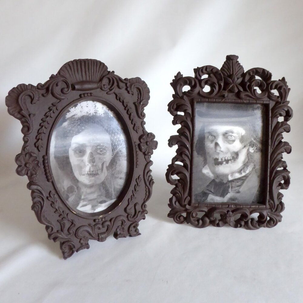 GOTHIC HALLOWEEN HORROR CREEPY SCARY LENTICULAR 3D CHANGING SKELETON COUPLE SET